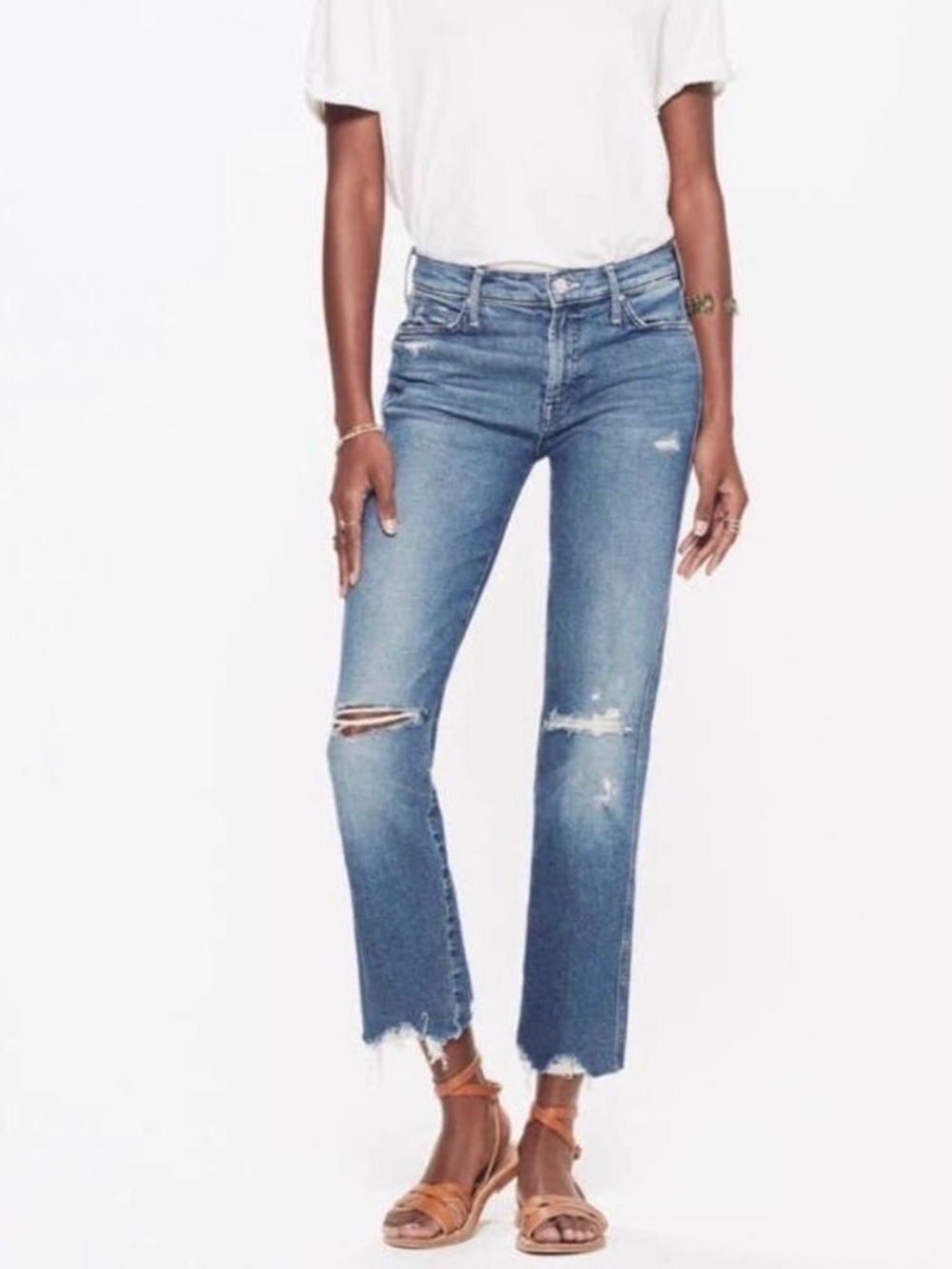 Mother The Rascal Ankle Chew Jeans in Learning to Hulu Size 26 Raw Hem